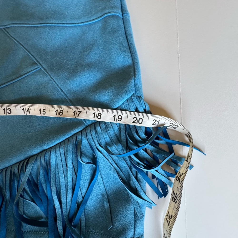 Ocean Drive Aqua Fringe Mini Skirt - Picture 5 of 8